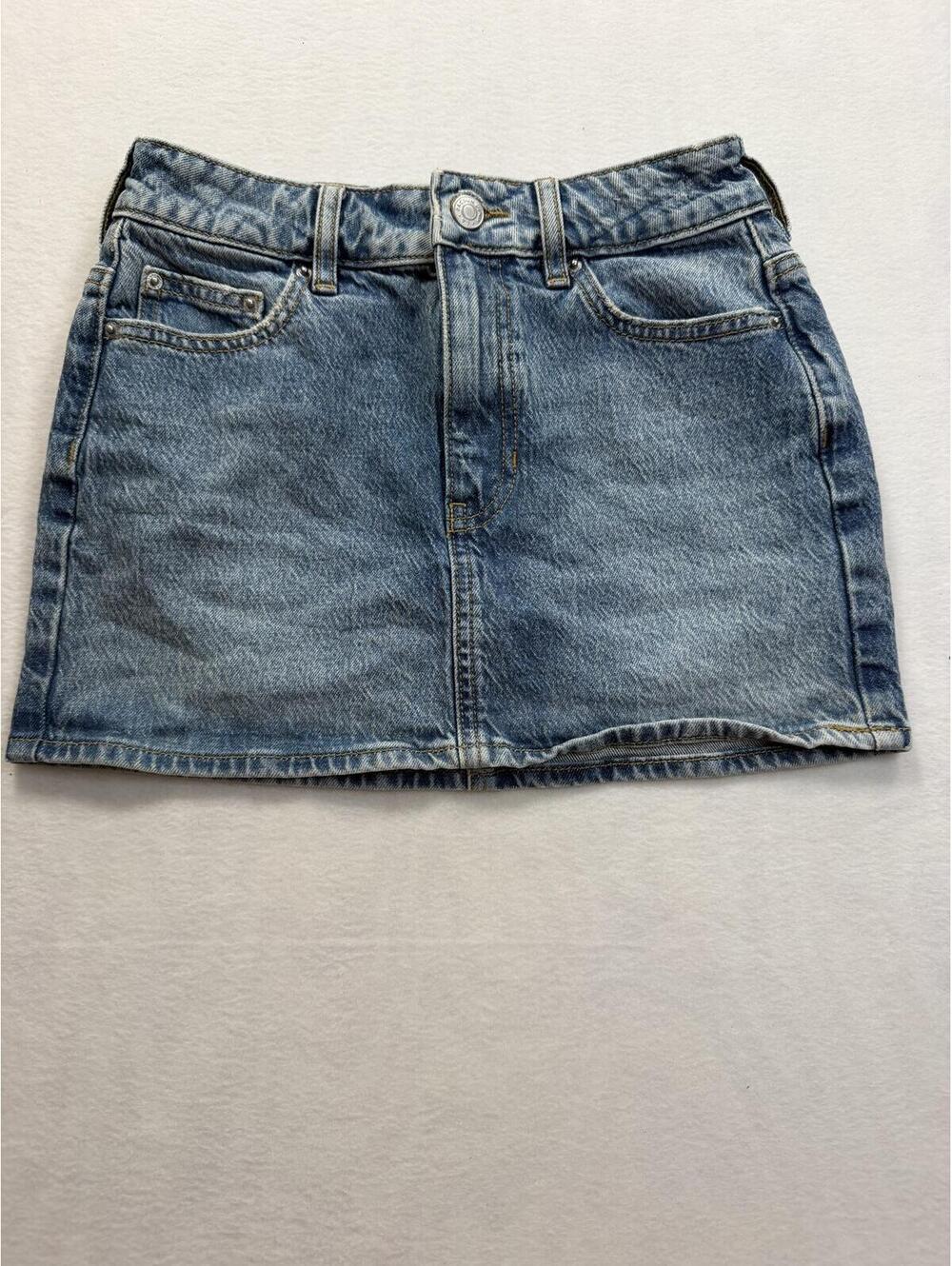 PacSun Bella Mid Rise Mini Skirt Size 23 Light Wash Denim Jean Skirt Y2K